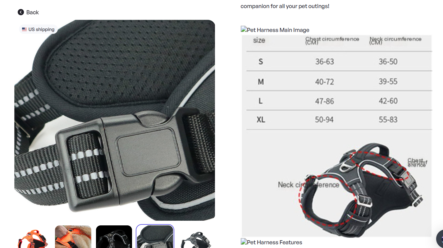Waterproof Dog Harness with Vertical Handle