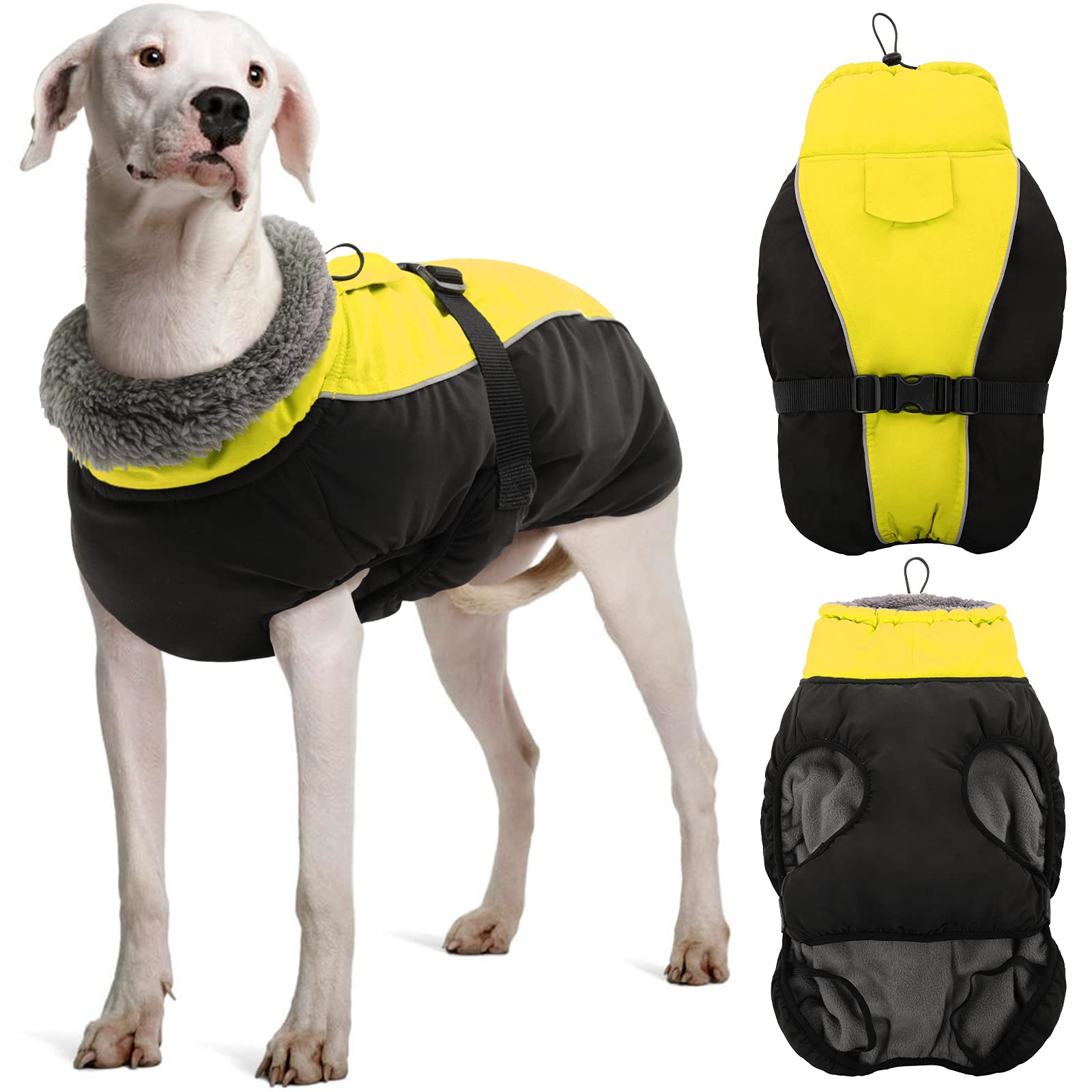 Windproof Dog Winter Coat – Warm Fleece-Lined Dog Jacket