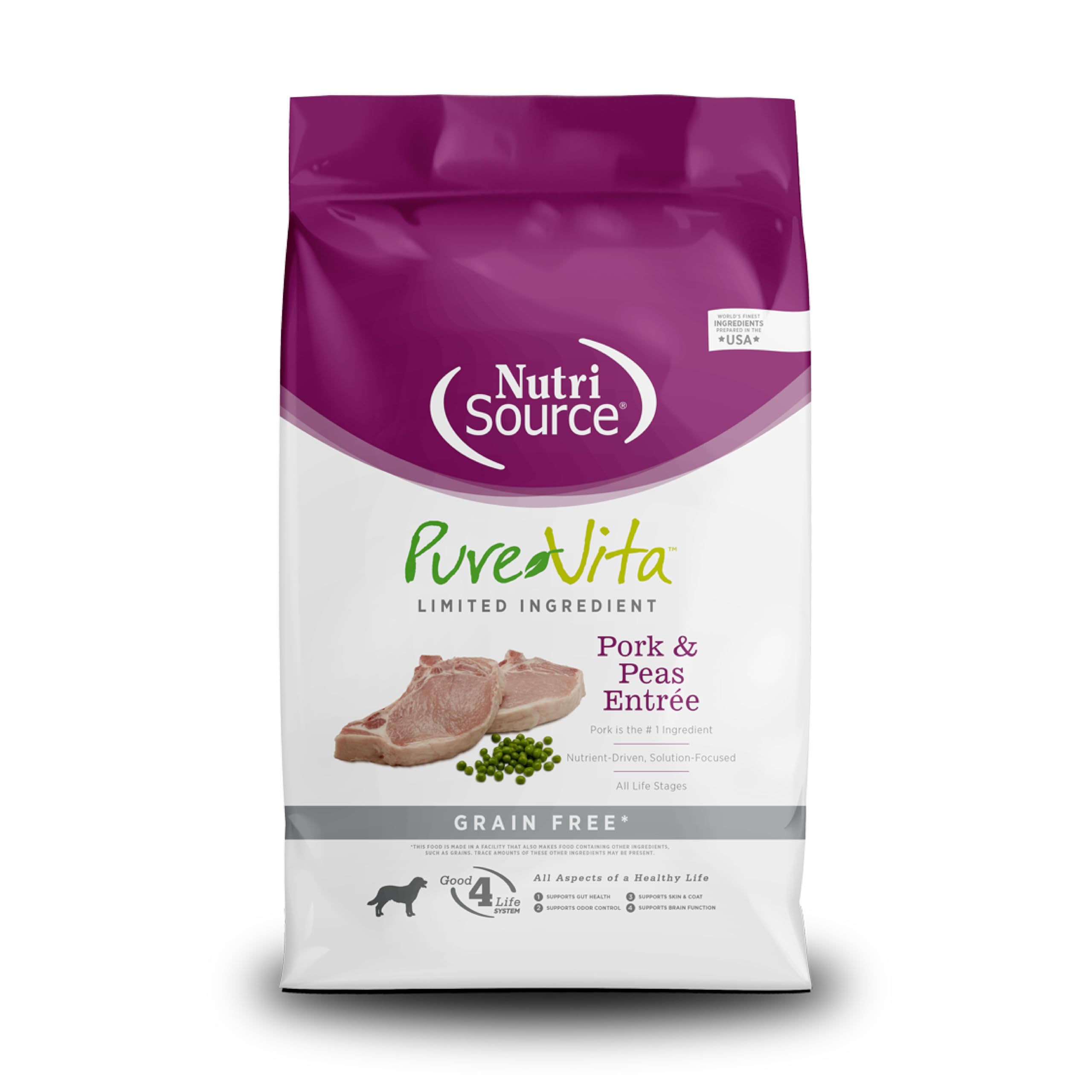 PureVita Grain-Free Pork & Pea Dry Dog Food – 5 lb