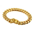 Stainless Steel Cuban Link Dog Collar – Heavy-Duty Metal Pet Chain for Dogs