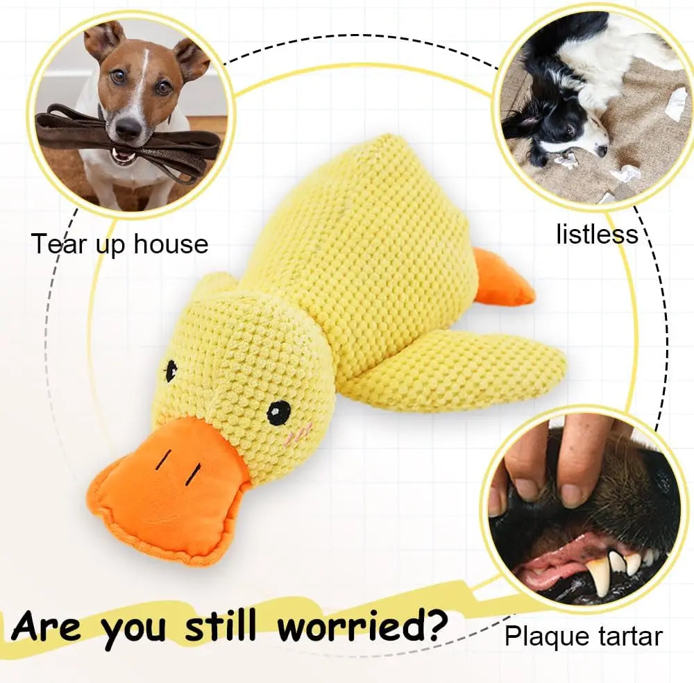 Quacking Plush Duck Dog Toy – Chew-Resistant & Squeaky