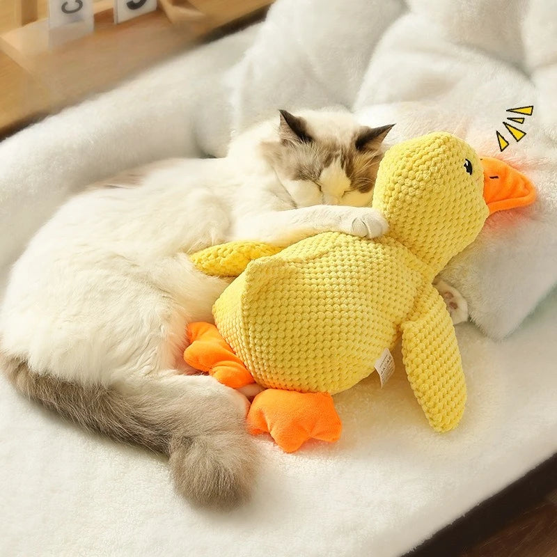 Quacking Plush Duck Dog Toy – Chew-Resistant & Squeaky